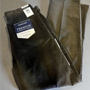 Haggar Men's Brown Corduroy Pants NWT 34x32